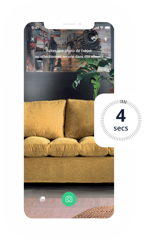 Affiche de l'app Trocr sur un téléphone avec la page dashboard sur une collecte en cours pour la fondation de france